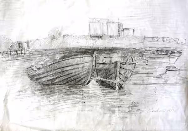 Anchored boats, 2003