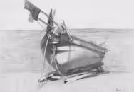 Fishing boat at coast, 2004