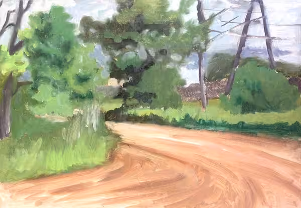 Road in rain, 2003
